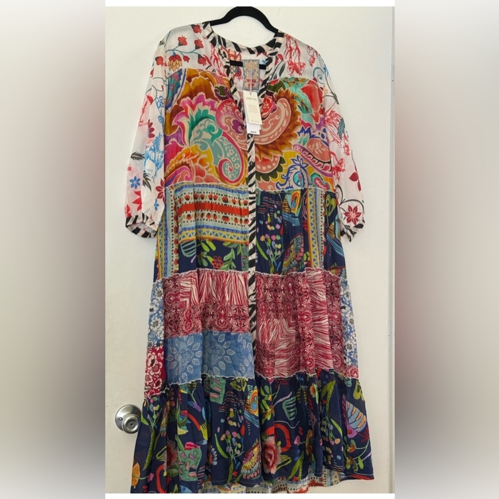 Johnny Was Multicolor Floral silk Dress size XL - Picture 3 of 10